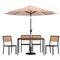 Flash Furniture Faux Teak 30x48 Table-Tan Umbrella-Base-4 Chairs XU-DG-304860364-UB19BTN-GG - alternate 10
